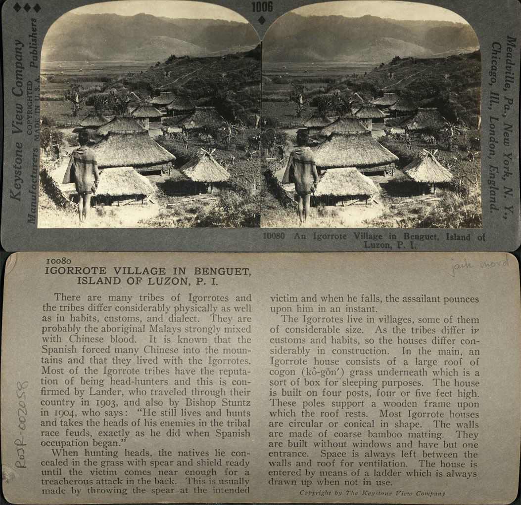 An Igorrote [Igorot] Village in Benguet, Island of Luzon, P. I.